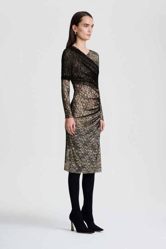 Dresses | Women Scanlan Theodore LACE DRAPE DRESS Black