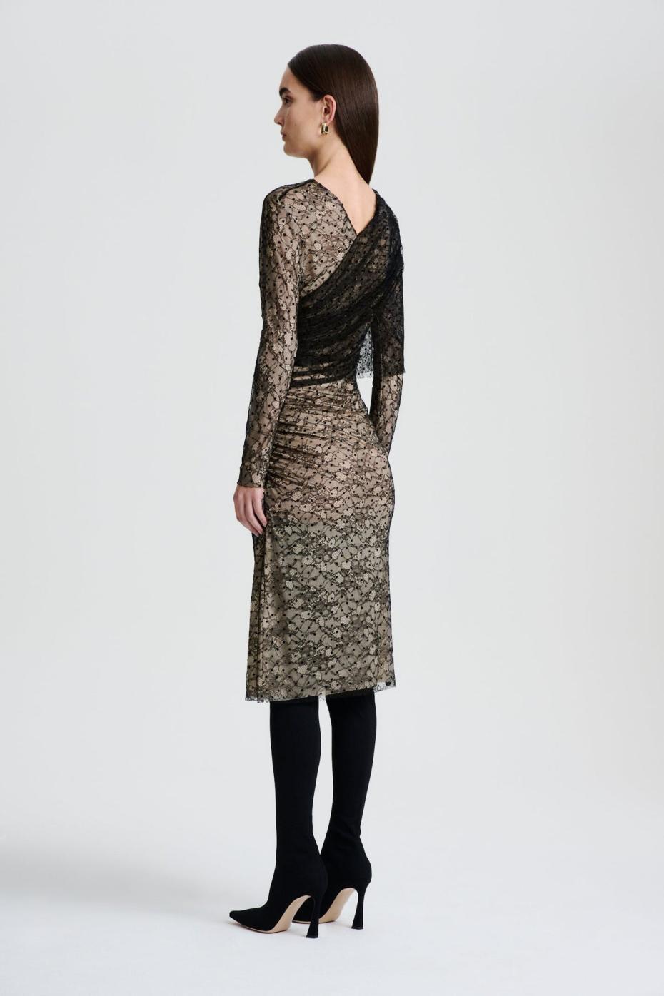 Dresses | Women Scanlan Theodore LACE DRAPE DRESS Black