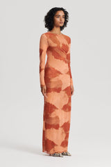 Dresses | Women Scanlan Theodore MESH CLOUD PRINT DRESS Tan