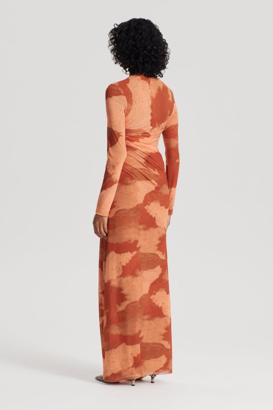 Dresses | Women Scanlan Theodore MESH CLOUD PRINT DRESS Tan