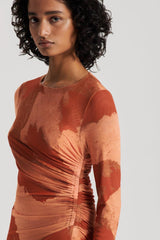 Dresses | Women Scanlan Theodore MESH CLOUD PRINT DRESS Tan