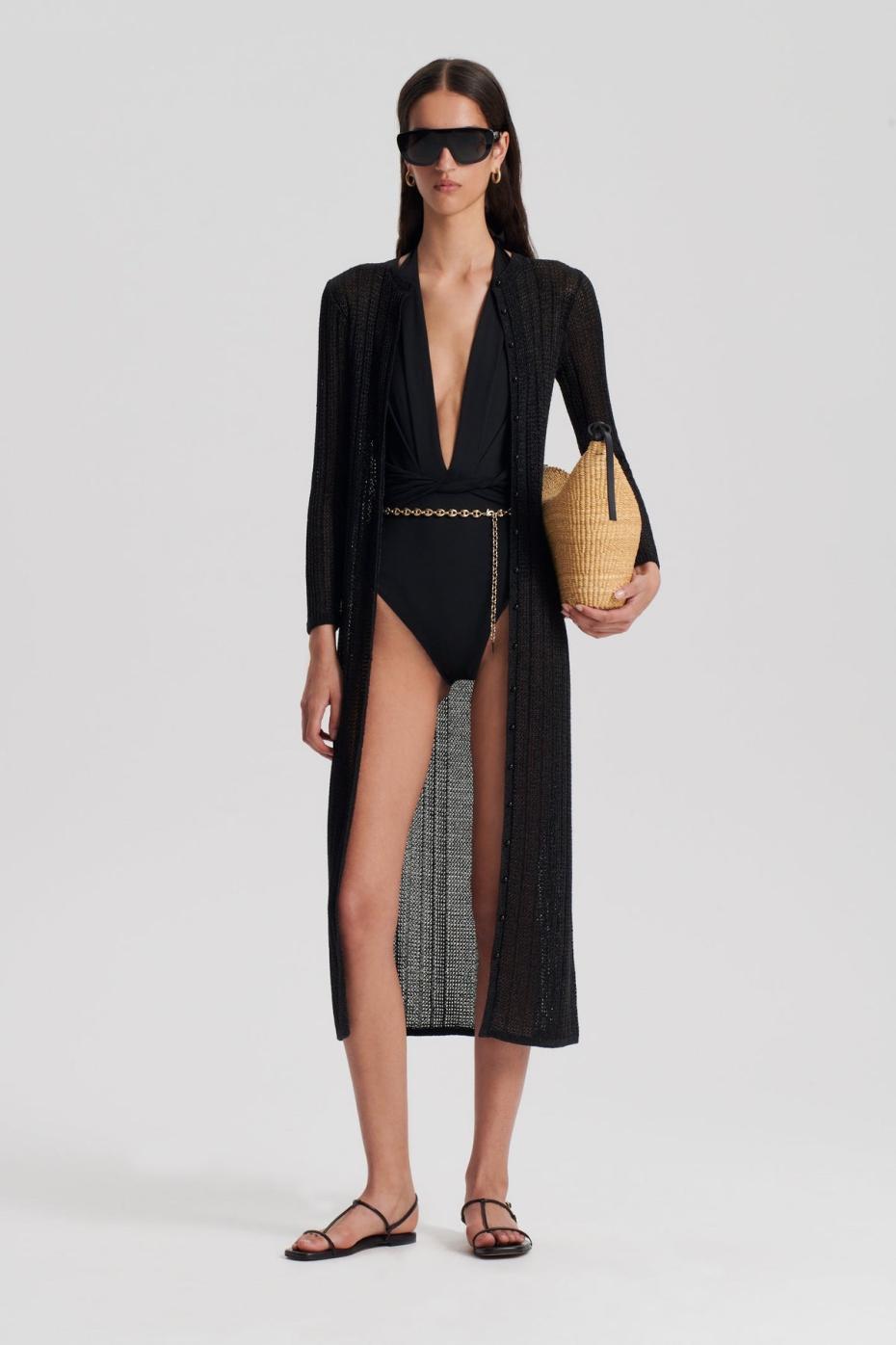 Dresses | Women Scanlan Theodore METALLIC KNIT CARDIGAN Black