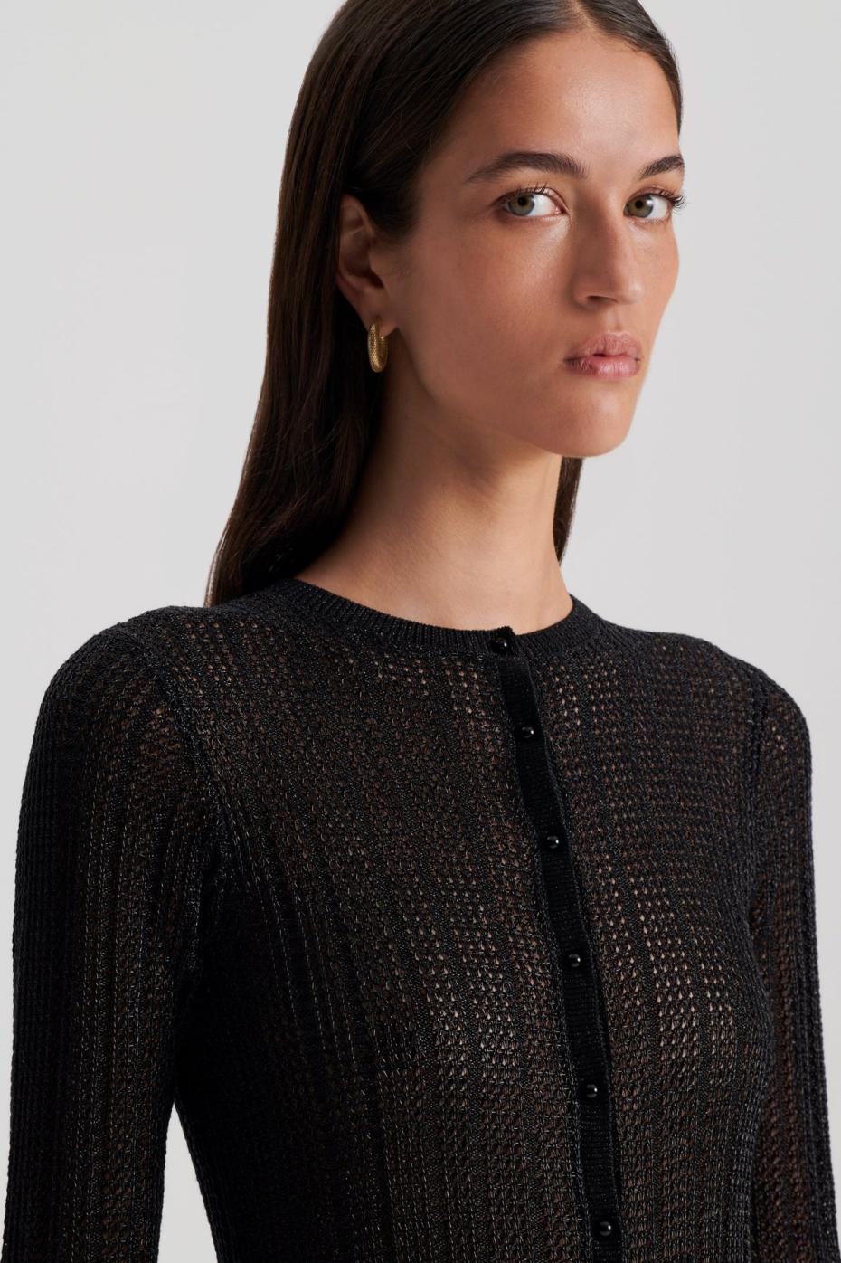Dresses | Women Scanlan Theodore METALLIC KNIT CARDIGAN Black