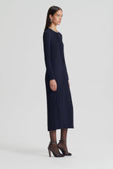 Dresses | Women Scanlan Theodore PLEATED RIB DRAWCORD DRESS Navy
