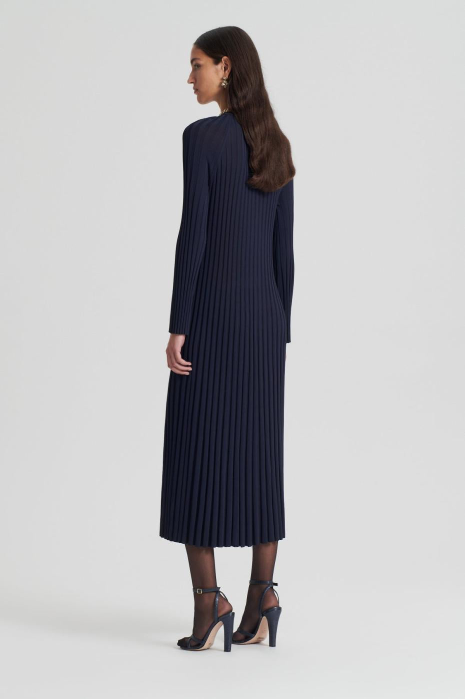 Dresses | Women Scanlan Theodore PLEATED RIB DRAWCORD DRESS Navy