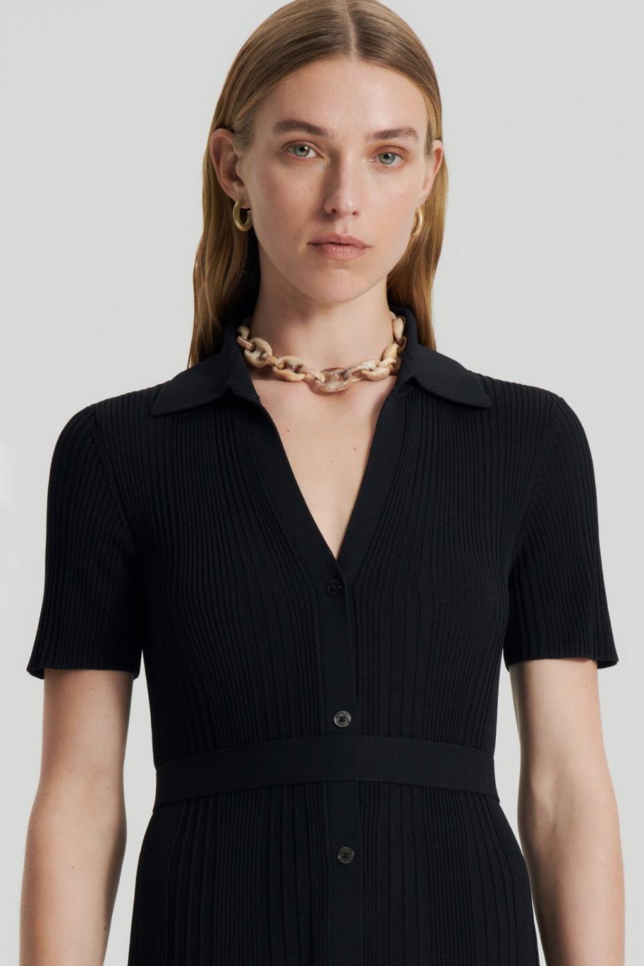 Dresses | Women Scanlan Theodore PLEATED RIB PLACKET DRESS Black