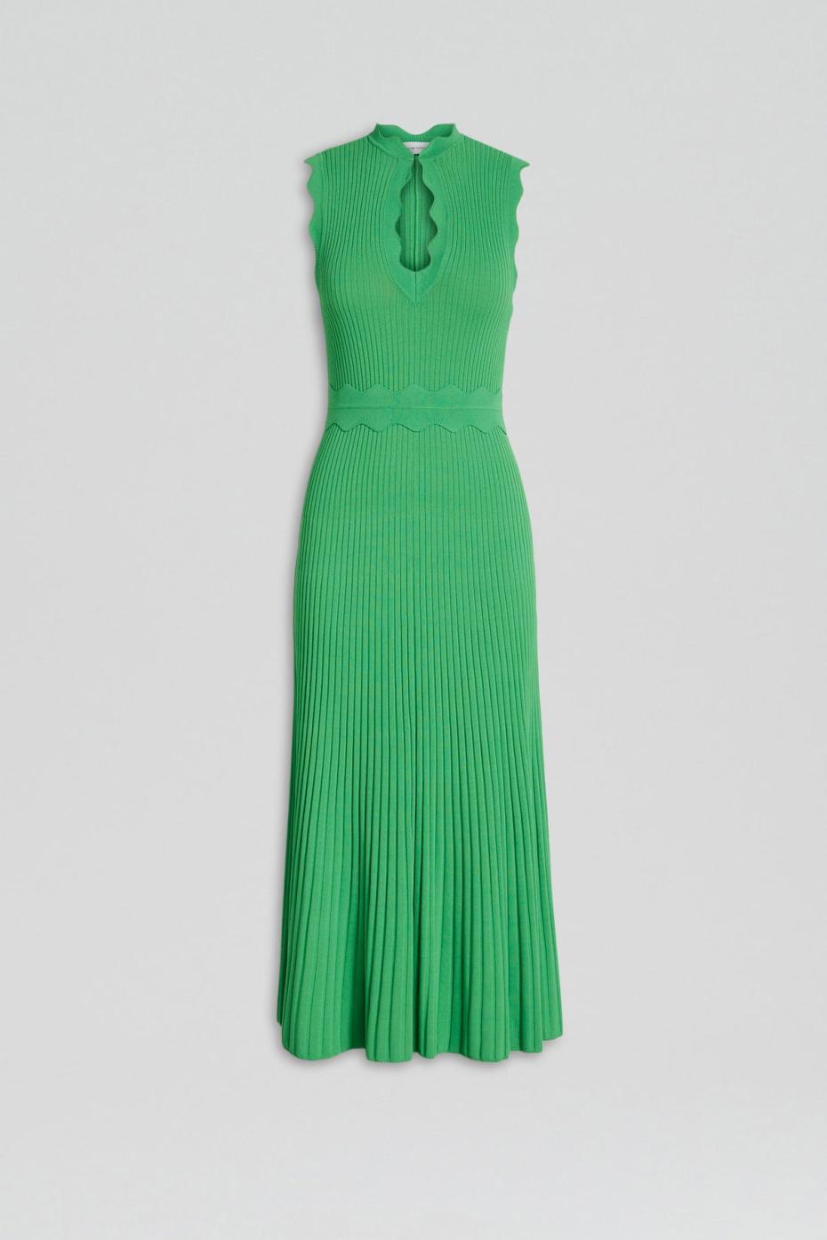 Dresses | Women Scanlan Theodore PLEATED RIB SCALLOP TRIM DRESS Green
