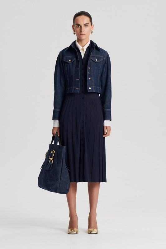 Dresses | Women Scanlan Theodore PLEATED RIB SHIRT DRESS Navy