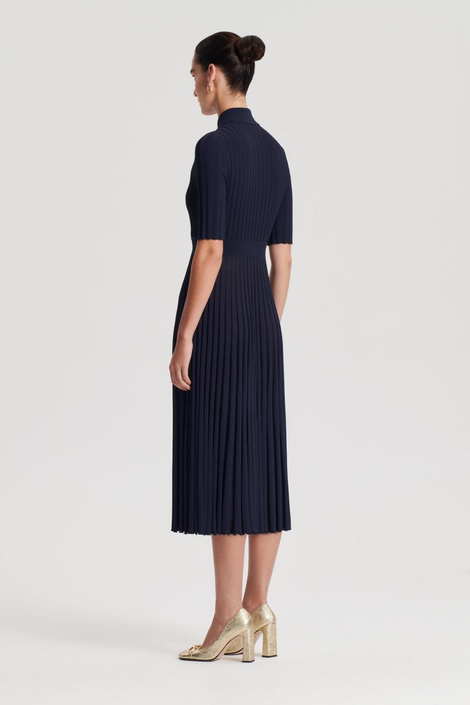 Dresses | Women Scanlan Theodore PLEATED RIB SHIRT DRESS Navy