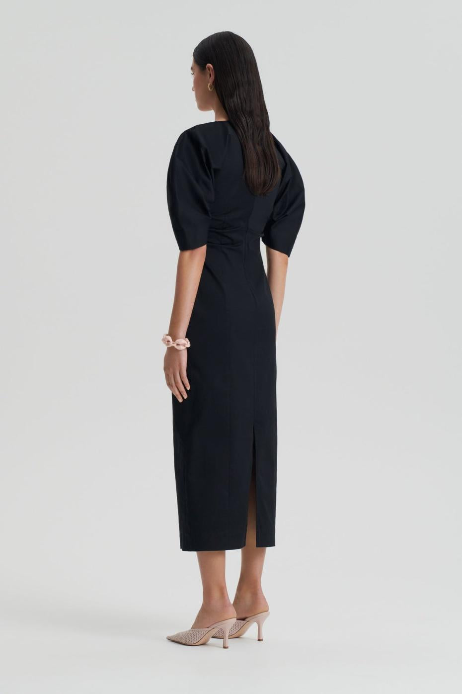 Dresses | Women Scanlan Theodore SATEEN COTTON TAILORED DRESS Black