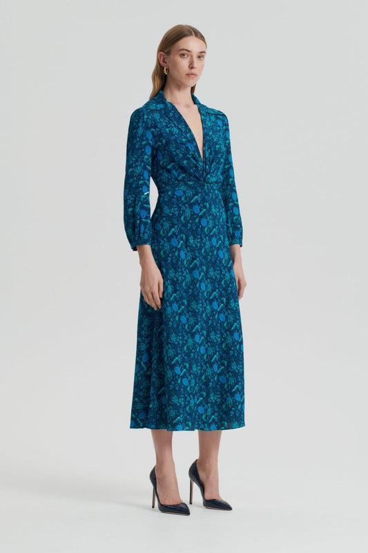 Dresses | Women Scanlan Theodore SILK BOTANICAL DRESS Navy