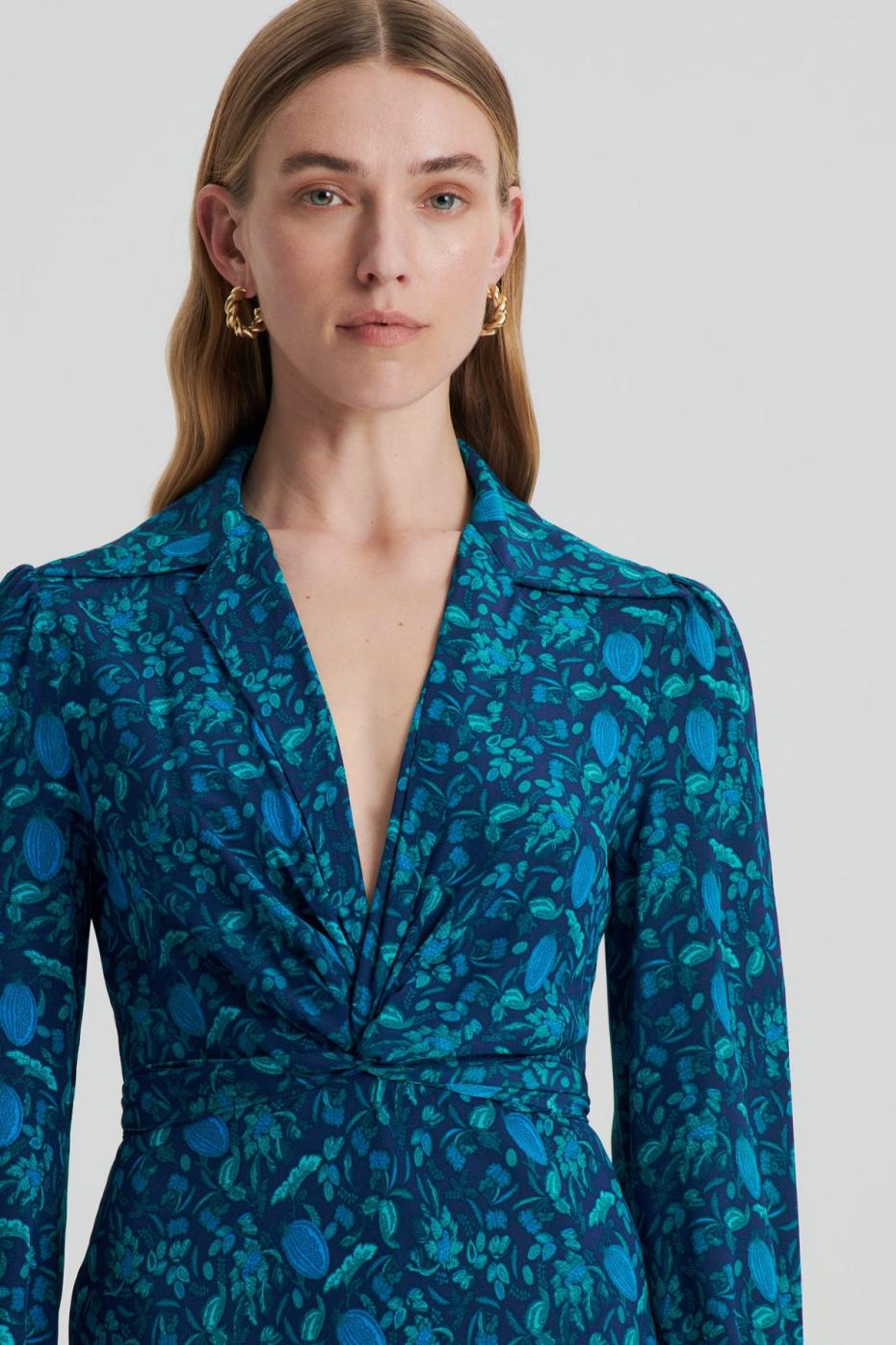Dresses | Women Scanlan Theodore SILK BOTANICAL DRESS Navy