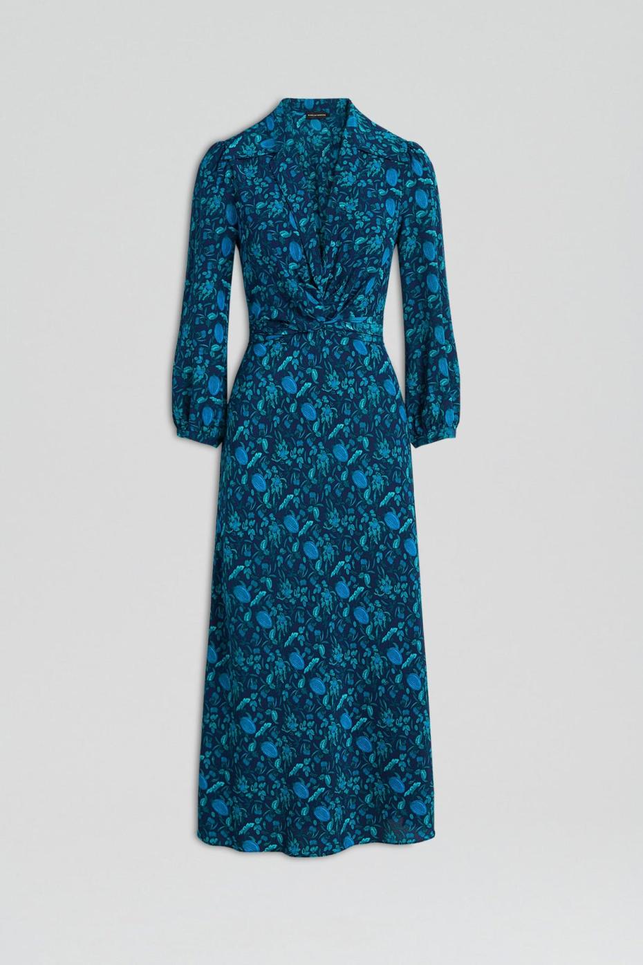 Dresses | Women Scanlan Theodore SILK BOTANICAL DRESS Navy