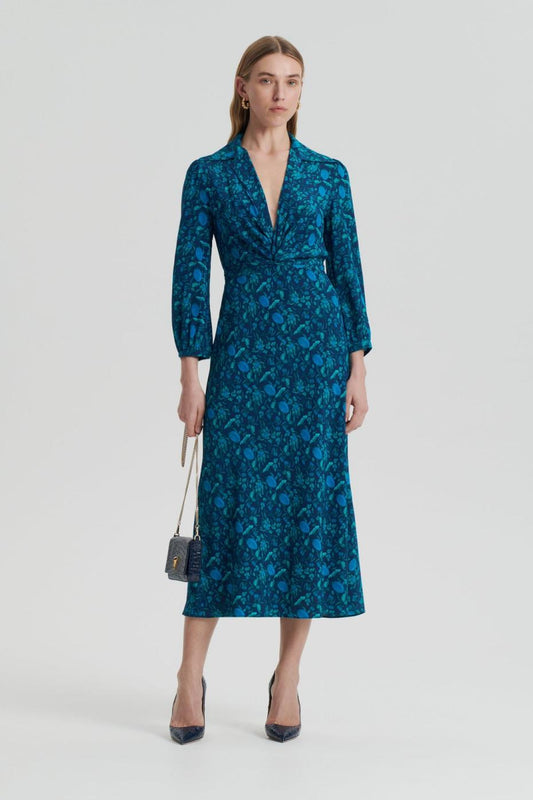 Dresses | Women Scanlan Theodore SILK BOTANICAL DRESS Navy