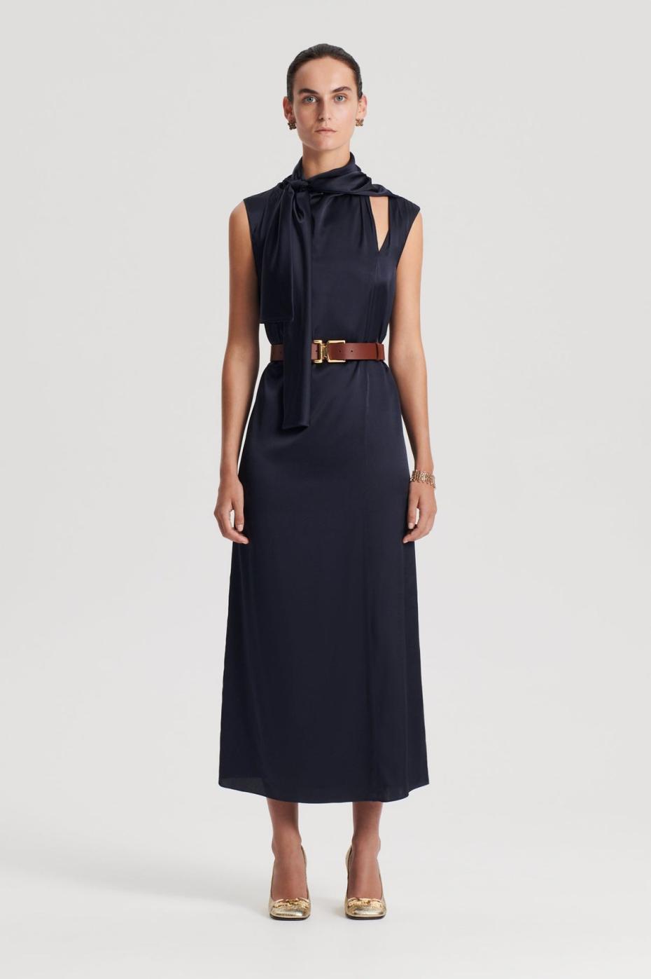 Dresses | Women Scanlan Theodore SILK CRAVAT DRESS Navy