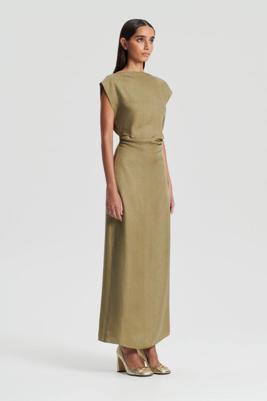 Dresses | Women Scanlan Theodore SILK JACQUARD DRESS Olive