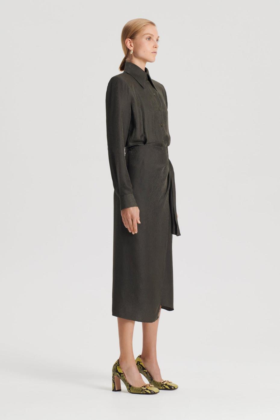 Dresses | Women Scanlan Theodore SILK JAQUARD WRAP DRESS Jungle