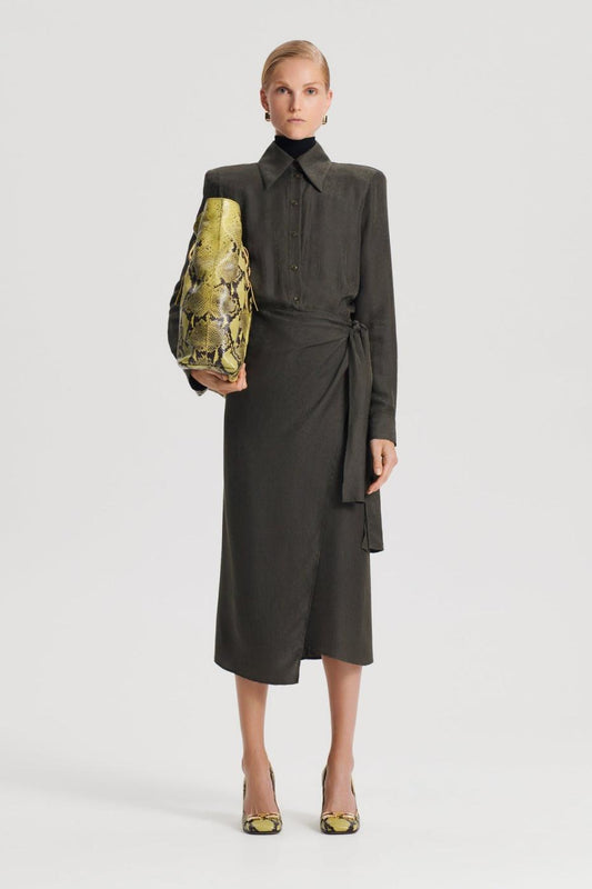Dresses | Women Scanlan Theodore SILK JAQUARD WRAP DRESS Jungle