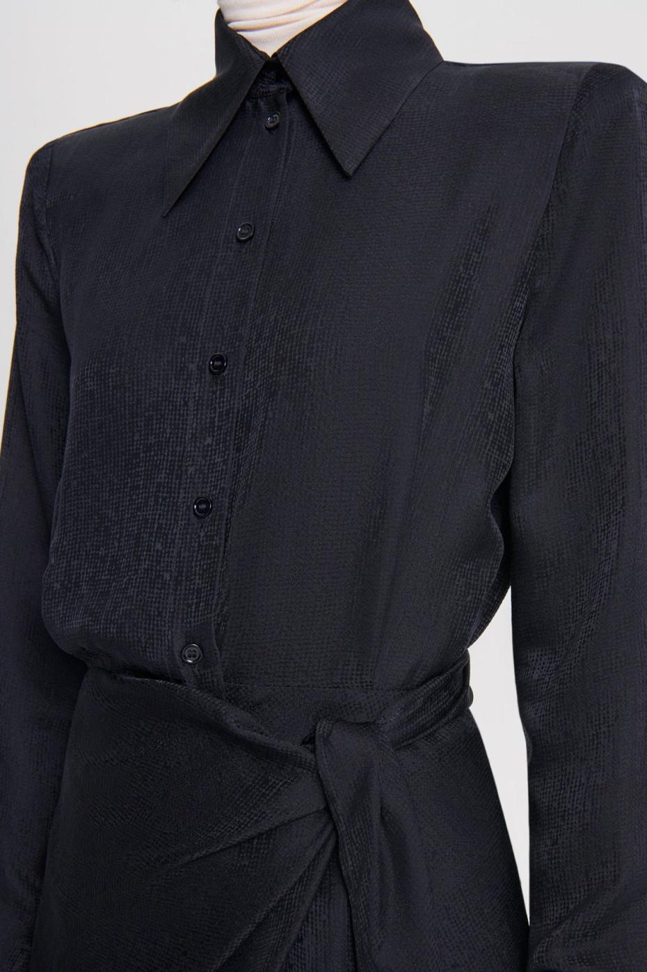 Dresses | Women Scanlan Theodore SILK JAQUARD WRAP DRESS Navy