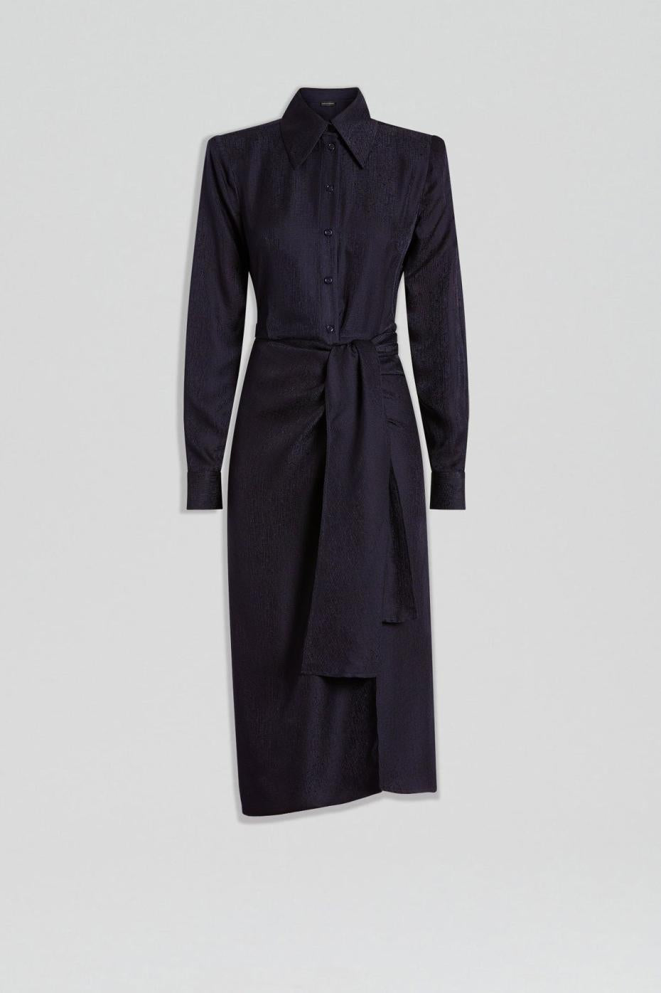 Dresses | Women Scanlan Theodore SILK JAQUARD WRAP DRESS Navy