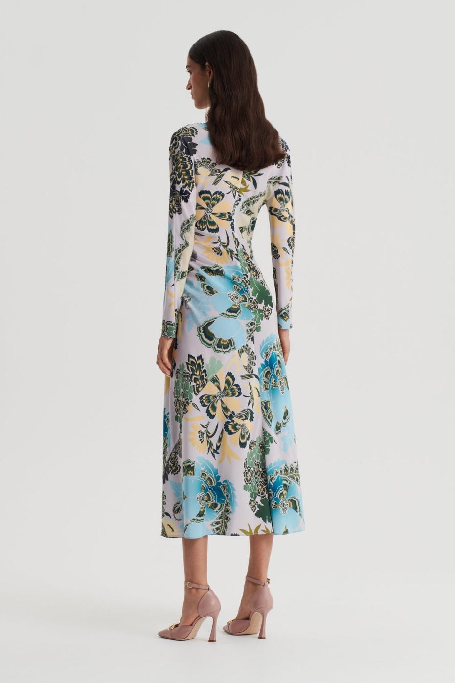 Dresses | Women Scanlan Theodore SILK PRINT GATHER DRESS Pale.grey
