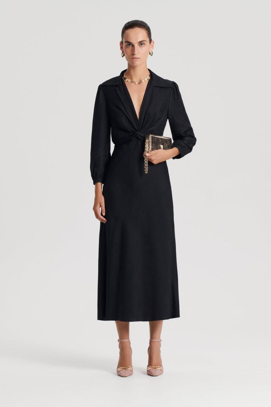 Dresses | Women Scanlan Theodore SILK TURBAN TWIST DRESS Black