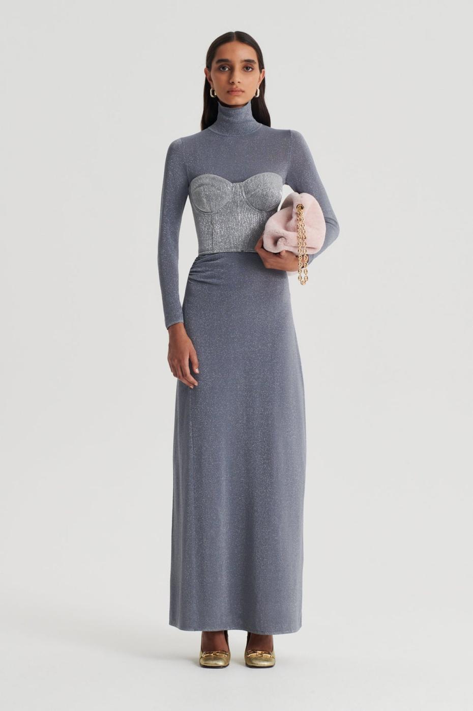Dresses | Women Scanlan Theodore SPARKLE GATHER DRESS Silver
