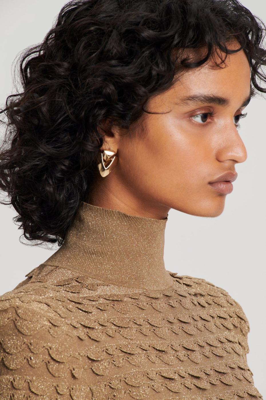 Dresses | Women Scanlan Theodore SPARKLE SCALLOP POLO DRESS Bronze