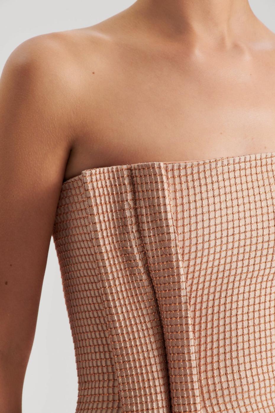 Dresses | Women Scanlan Theodore TINSEL GINGHAM GOWN Rose Gold