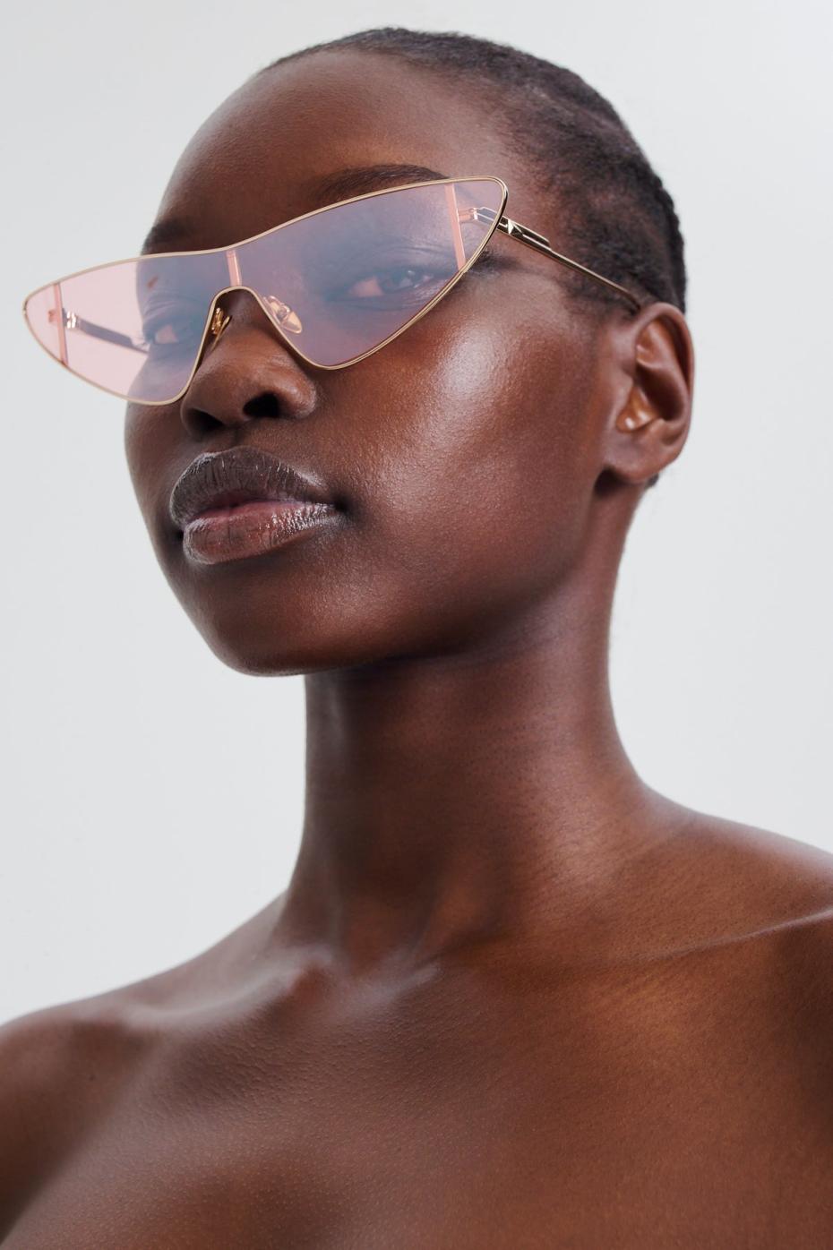 Eyewear | Women Scanlan Theodore ST METAL CAT SHIELD SUNGLASSES Light.gold