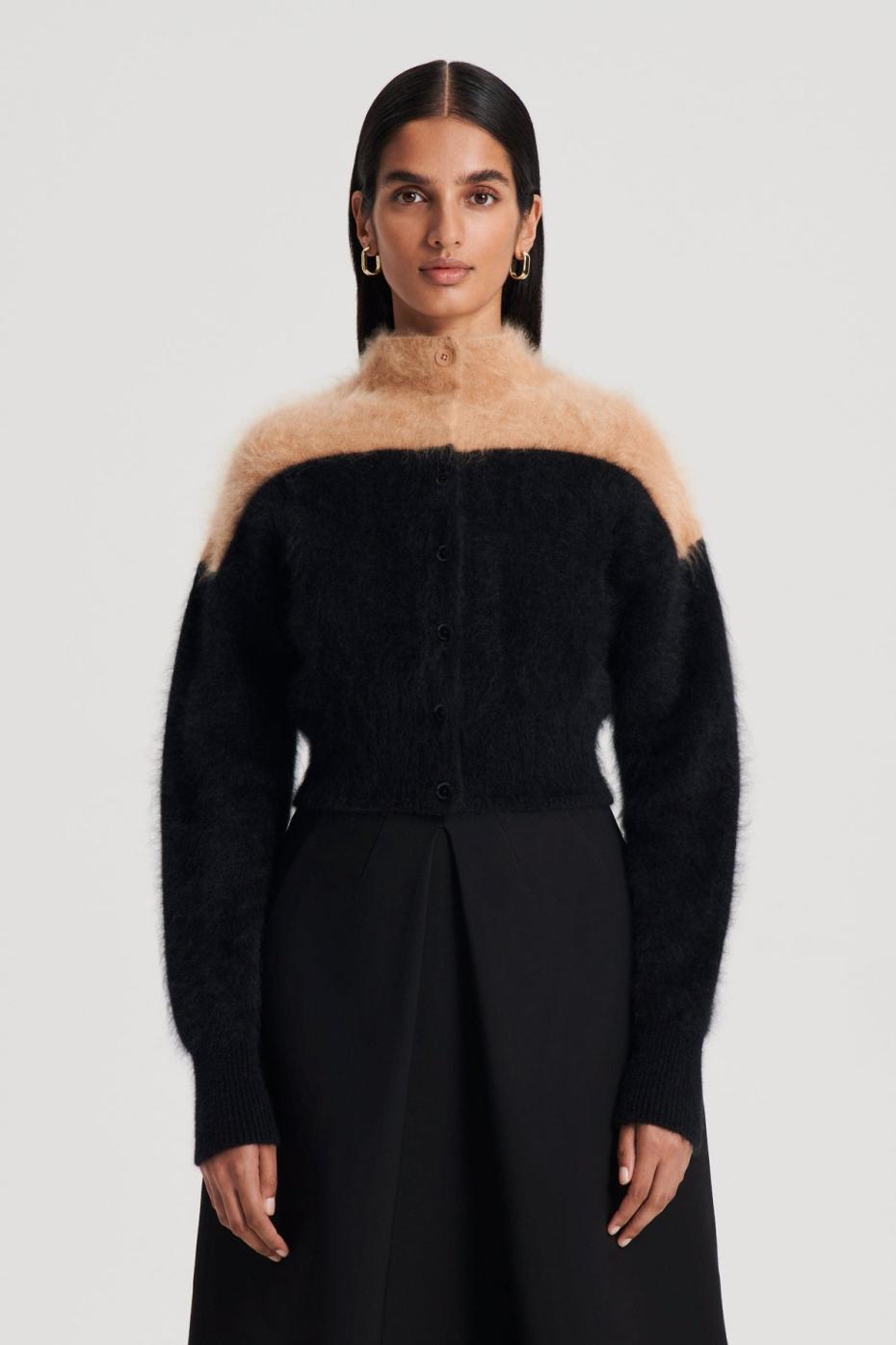 Jackets | Women Scanlan Theodore CASHMERE BRUSHED CARDIGAN Black.camel