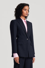 Jackets | Women Scanlan Theodore CHALK STRIPE TAILORED JACKET Navy