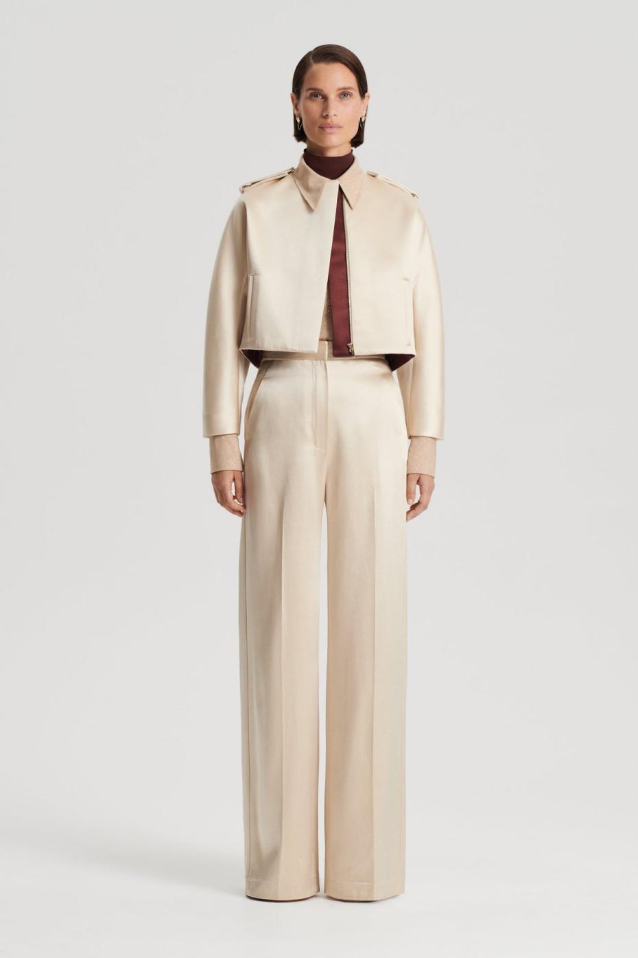 Jackets | Women Scanlan Theodore CONTRAST SATIN COCOON JACKET Gold