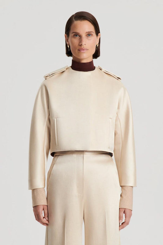 Jackets | Women Scanlan Theodore CONTRAST SATIN COCOON JACKET Gold
