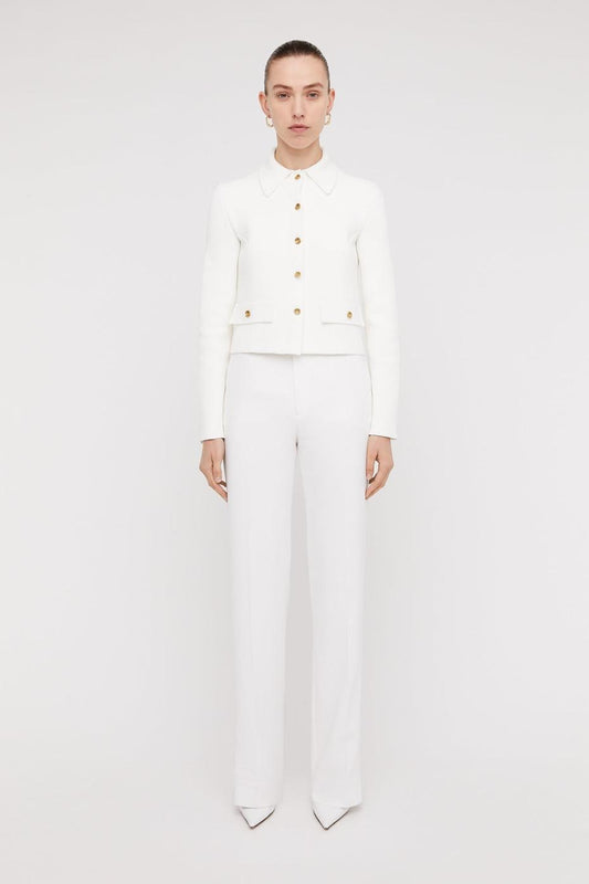 Jackets | Women Scanlan Theodore CREPE KNIT BUTTON JACKET Cream