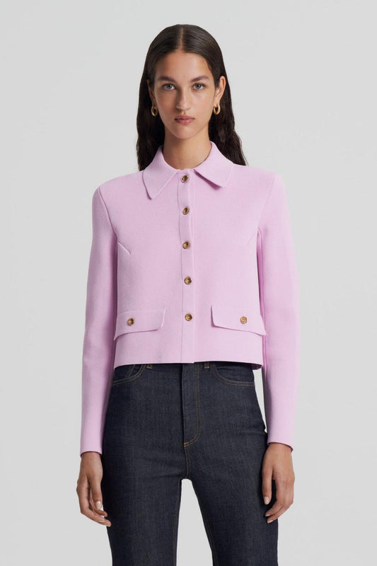 Jackets | Women Scanlan Theodore CREPE KNIT BUTTON JACKET Mauve