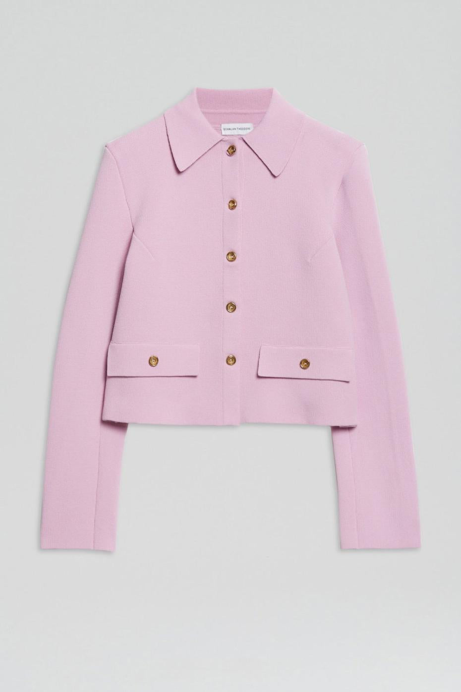Jackets | Women Scanlan Theodore CREPE KNIT BUTTON JACKET Mauve