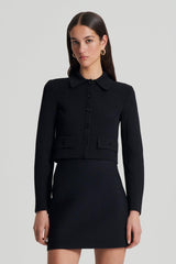 Jackets | Women Scanlan Theodore CREPE KNIT CROP BUTTON JACKET Black