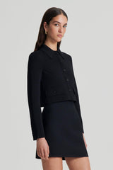 Jackets | Women Scanlan Theodore CREPE KNIT CROP BUTTON JACKET Black