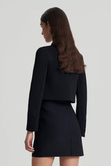 Jackets | Women Scanlan Theodore CREPE KNIT CROP BUTTON JACKET Black