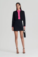 Jackets | Women Scanlan Theodore CREPE KNIT CROP BUTTON JACKET Black