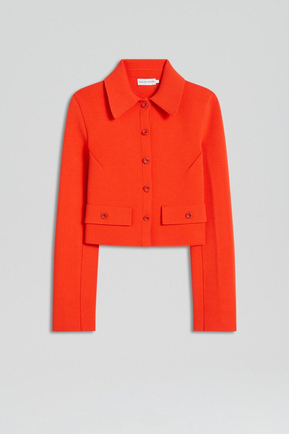 Jackets | Women Scanlan Theodore CREPE KNIT CROP BUTTON JACKET Crayon
