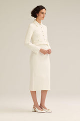 Jackets | Women Scanlan Theodore CREPE KNIT CROP BUTTON JACKET Cream