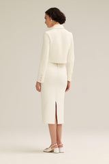 Jackets | Women Scanlan Theodore CREPE KNIT CROP BUTTON JACKET Cream