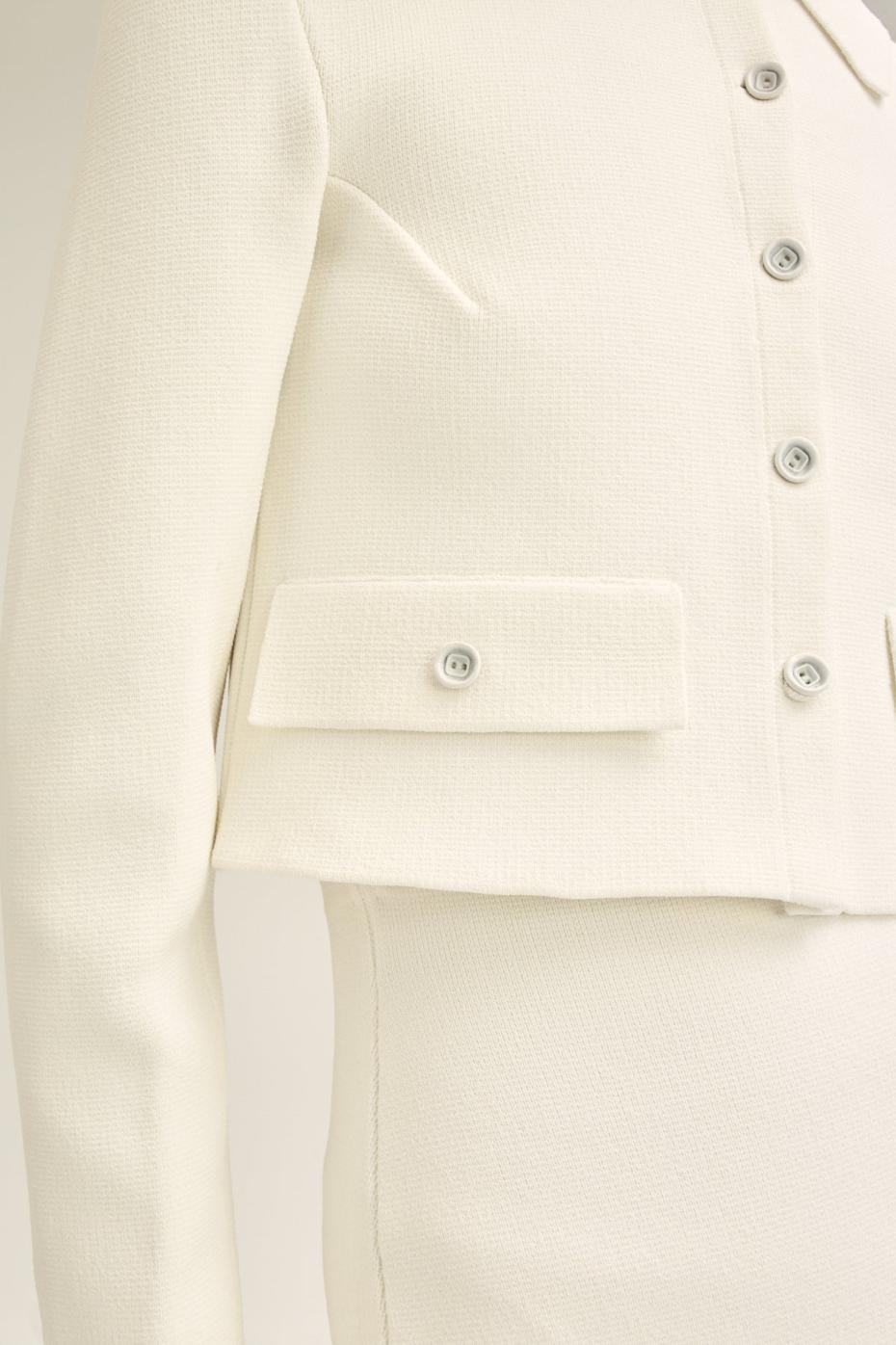 Jackets | Women Scanlan Theodore CREPE KNIT CROP BUTTON JACKET Cream