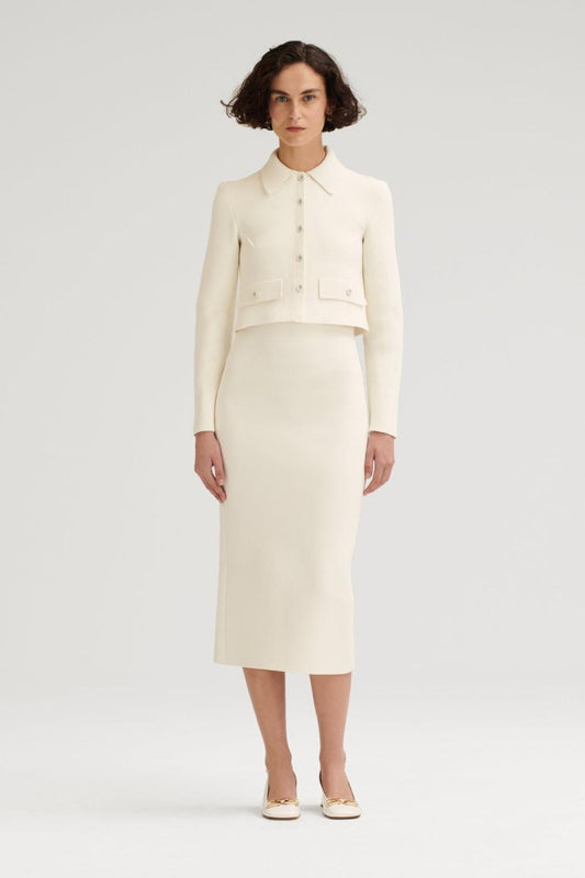 Jackets | Women Scanlan Theodore CREPE KNIT CROP BUTTON JACKET Cream