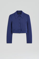 Jackets | Women Scanlan Theodore CREPE KNIT CROP BUTTON JACKET Royal