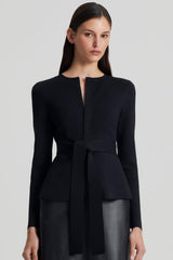 Jackets | Women Scanlan Theodore CREPE KNIT CURVED HEM JACKET Black