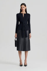 Jackets | Women Scanlan Theodore CREPE KNIT CURVED HEM JACKET Black