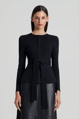 Jackets | Women Scanlan Theodore CREPE KNIT CURVED HEM JACKET Black